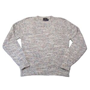 Vtg Lake Harmony Rowing Club Sweater XL Marled Knit Pullover Speckled Preppy 90s